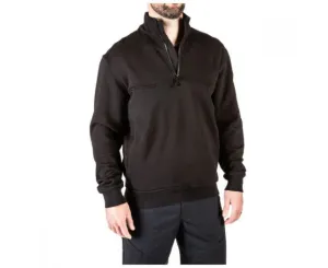 1/4 ZIP JOB SHIRT, BLACK