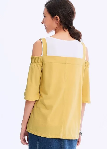201003Y Off Shoulder Maternity & Nursing Top