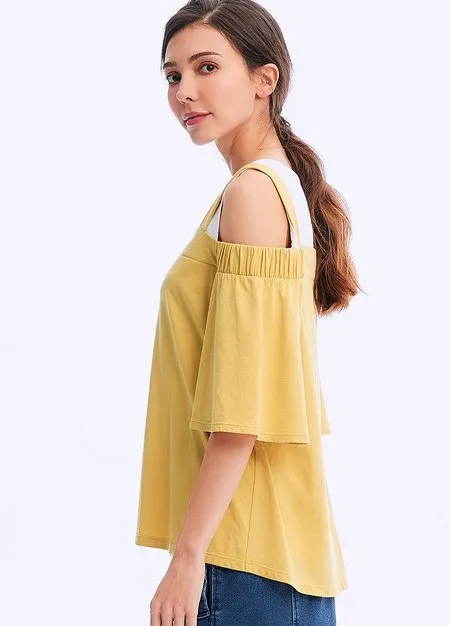 201003Y Off Shoulder Maternity & Nursing Top