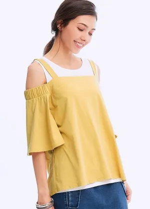 201003Y Off Shoulder Maternity & Nursing Top