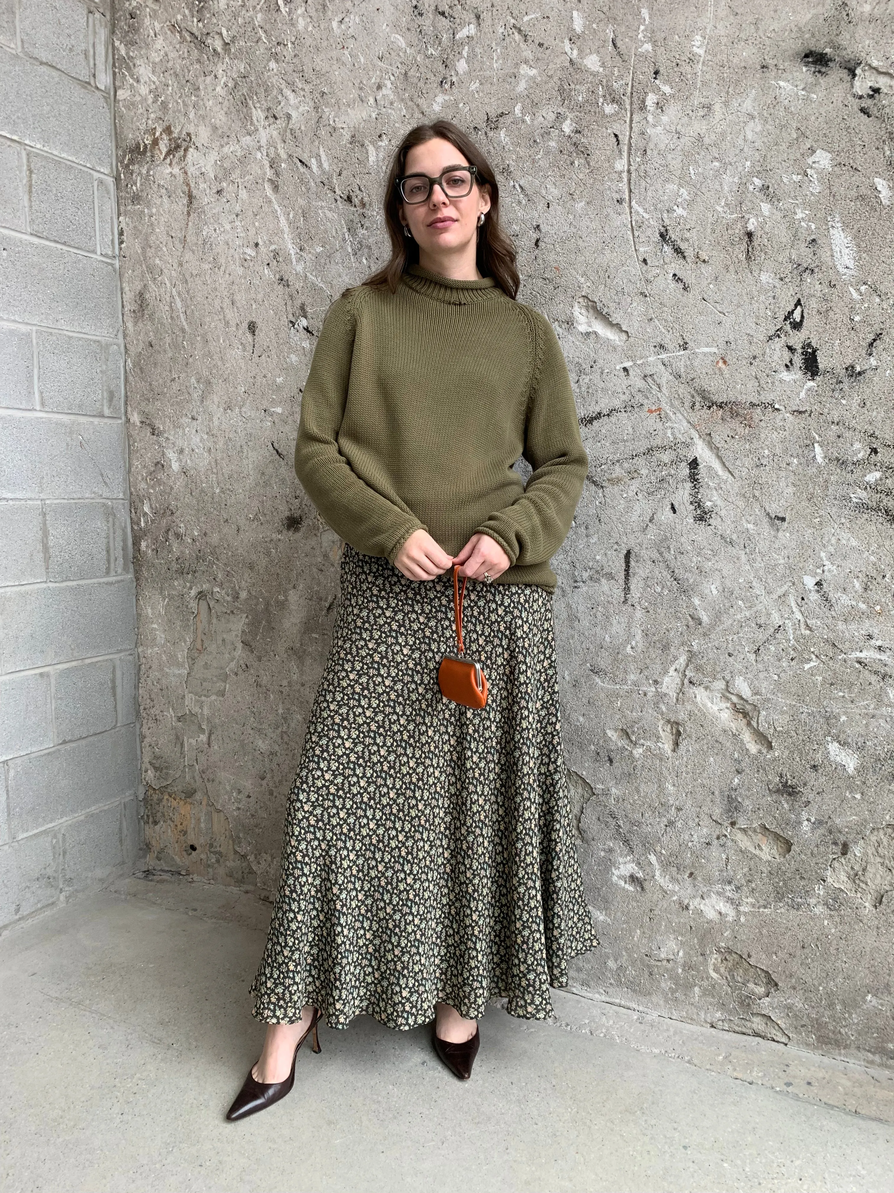 90s olive sweater