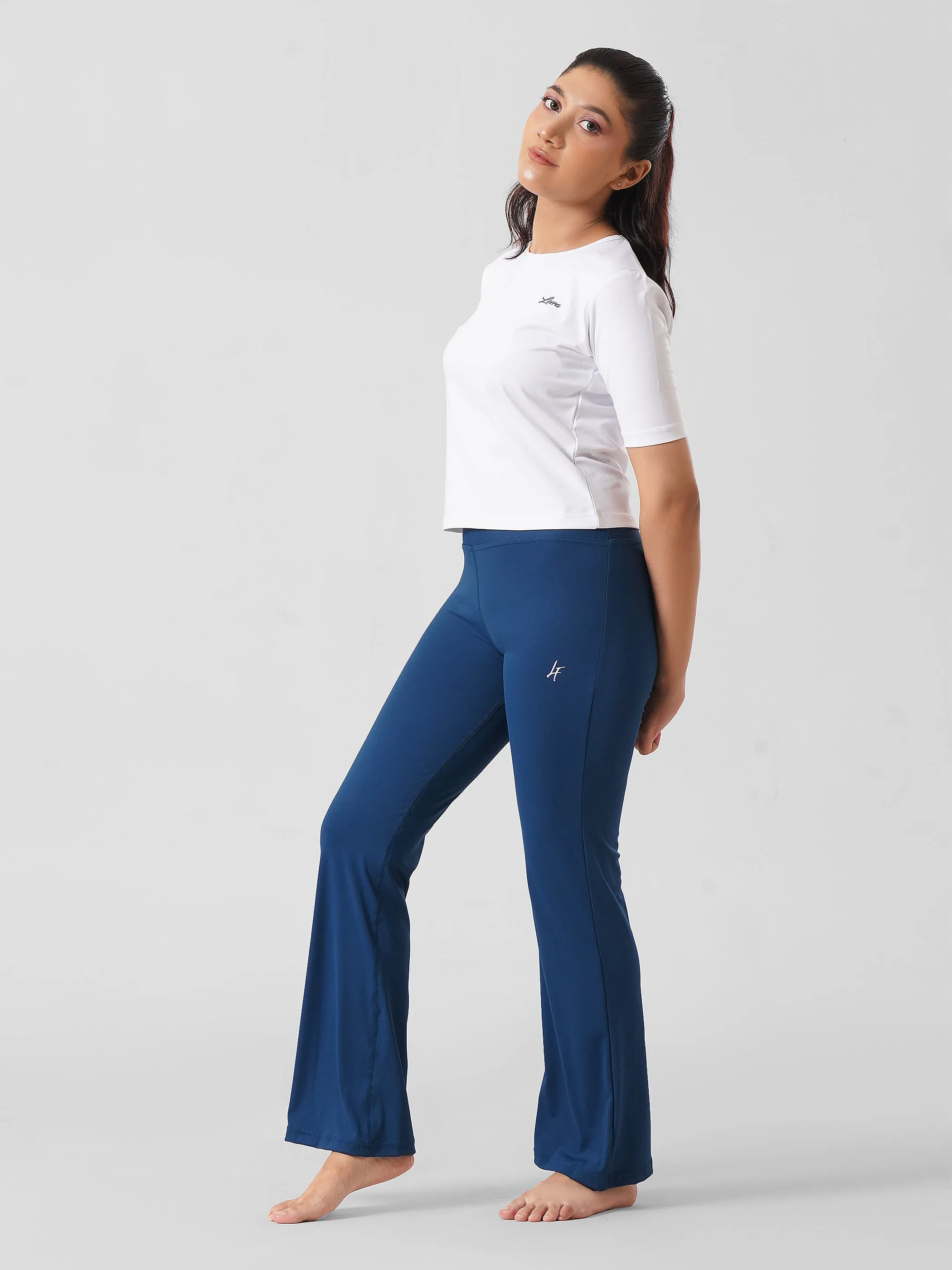 Active Flare Legging In Teal Blue