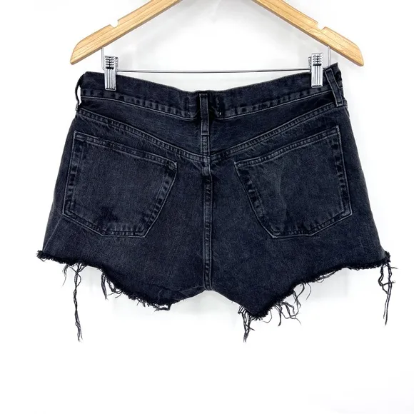 Agolde Parker denim shorts black