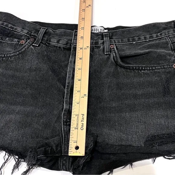 Agolde Parker denim shorts black
