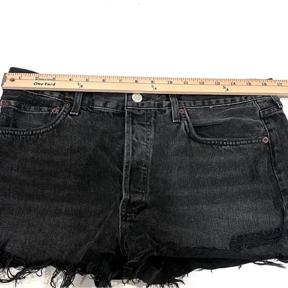 Agolde Parker denim shorts black