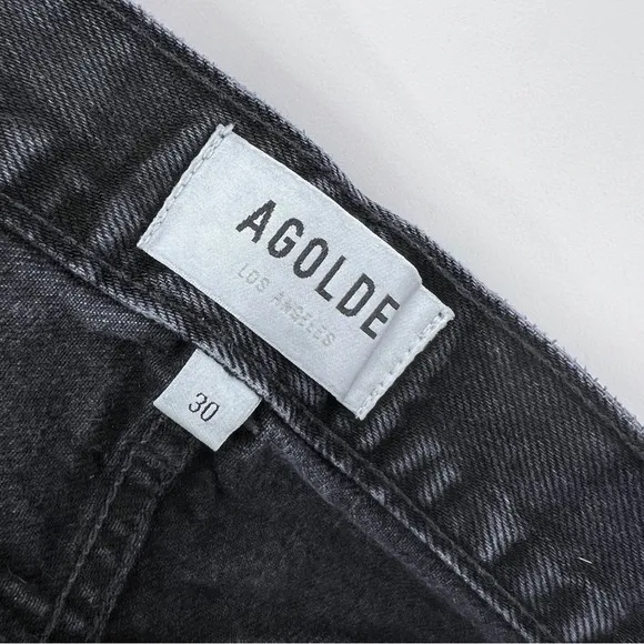 Agolde Parker denim shorts black