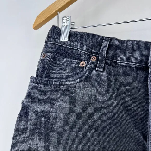 Agolde Parker denim shorts black