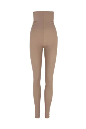 Alice, leggings en cupro stretch cocoa