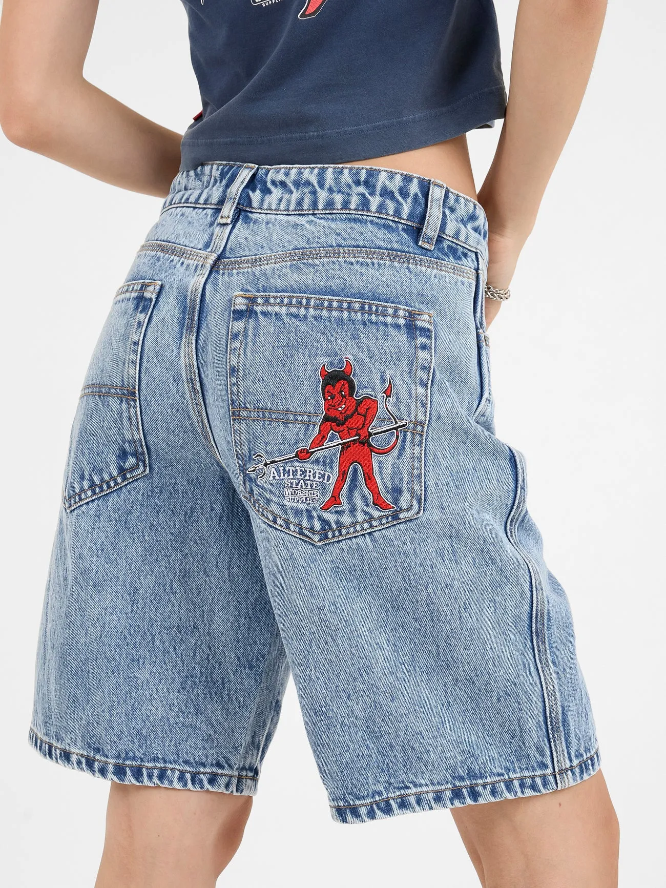 ALT STATE SLOUCHER SHORT - SALTED INDIGO ACID