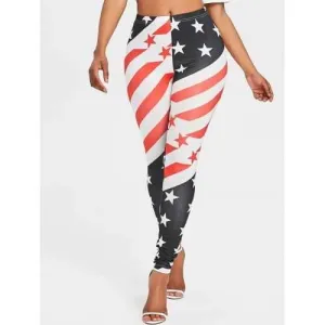 American Flag High Waisted Leggings - M