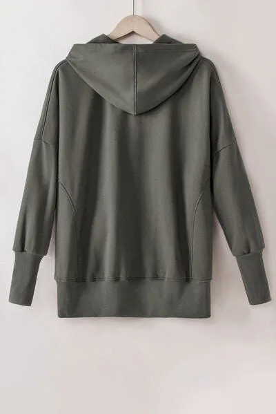 Aniya Quarter-Snap Dropped Shoulder Hoodie