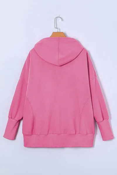 Aniya Quarter-Snap Dropped Shoulder Hoodie