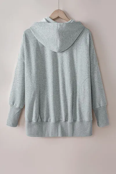 Aniya Quarter-Snap Dropped Shoulder Hoodie
