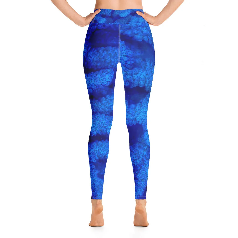 Aquatic Stretch Yoga Leggings: Unwind in Undersea Bloom