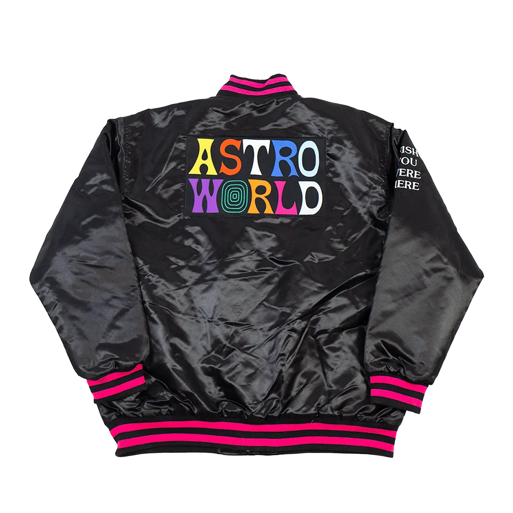 ASTRO WORLD BLACK SATIN JACKET