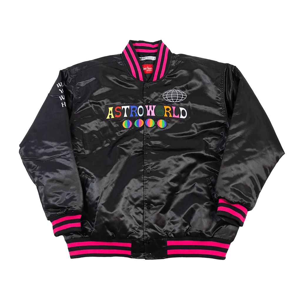 ASTRO WORLD BLACK SATIN JACKET