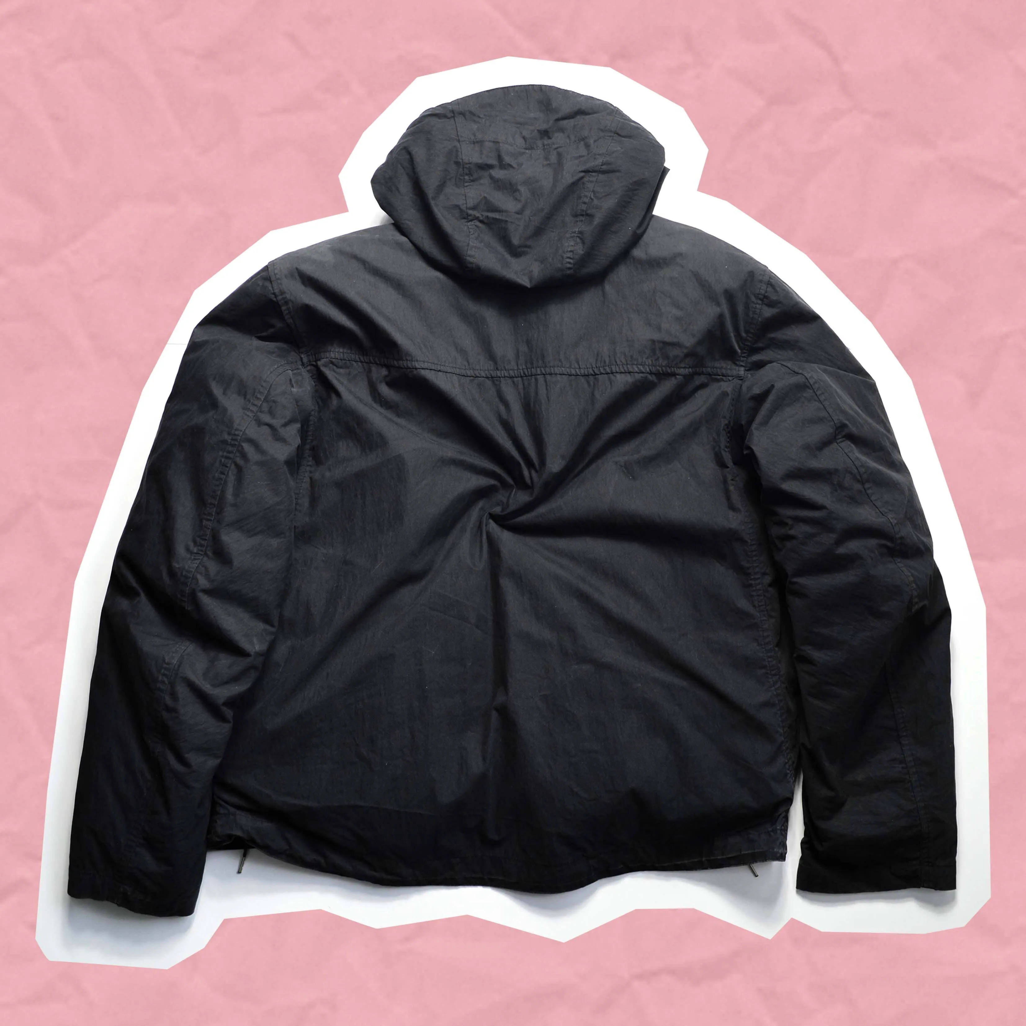 AW 2005 2in1 Brushed Washed Black Shell   Square Quilted Goose Down Puffer Liner  Jacket (M~L)