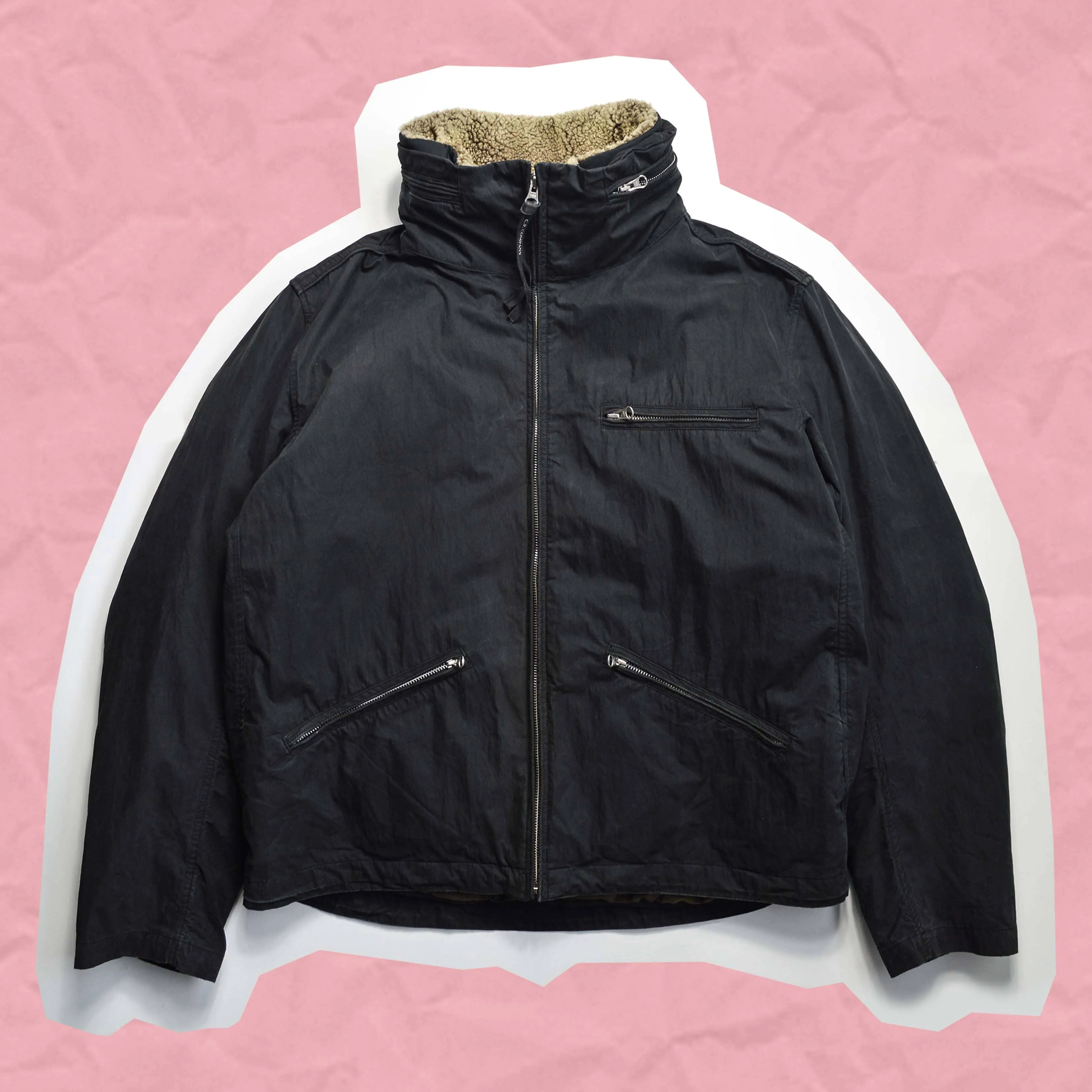 AW 2005 2in1 Brushed Washed Black Shell   Square Quilted Goose Down Puffer Liner  Jacket (M~L)