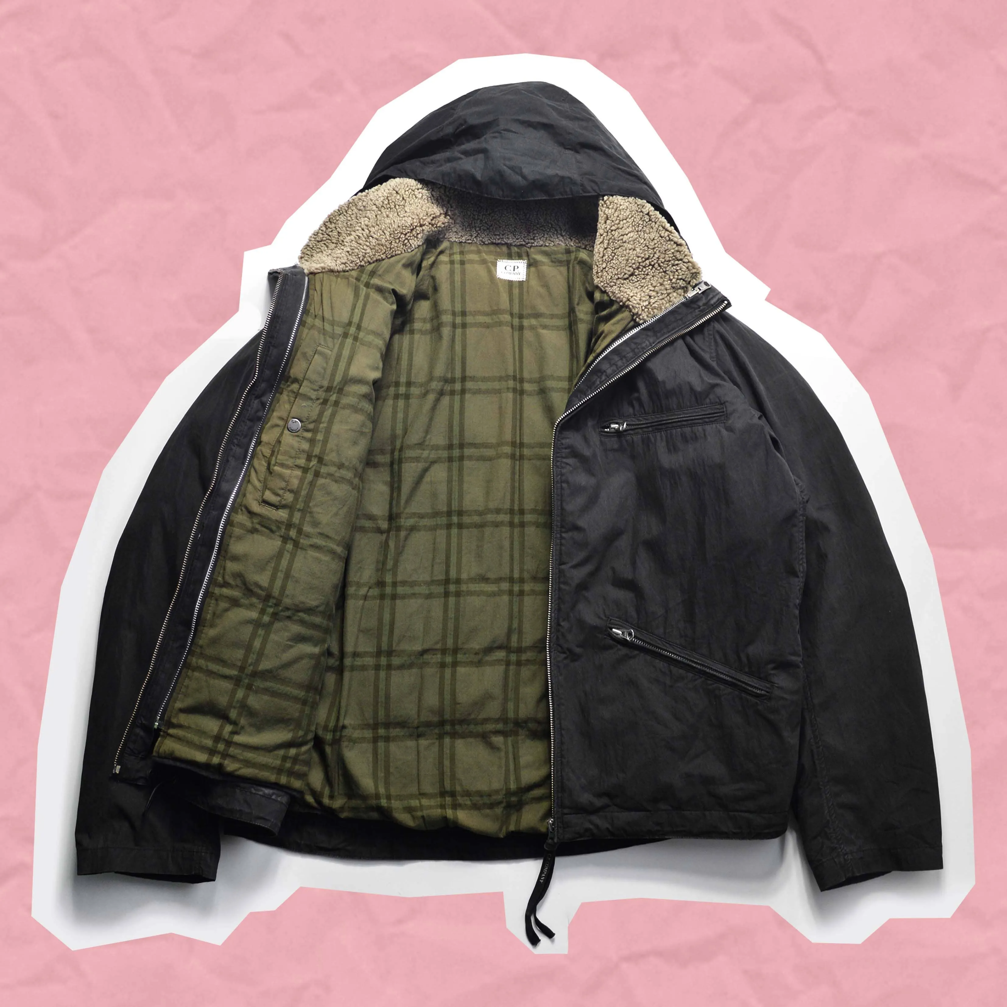 AW 2005 2in1 Brushed Washed Black Shell   Square Quilted Goose Down Puffer Liner  Jacket (M~L)