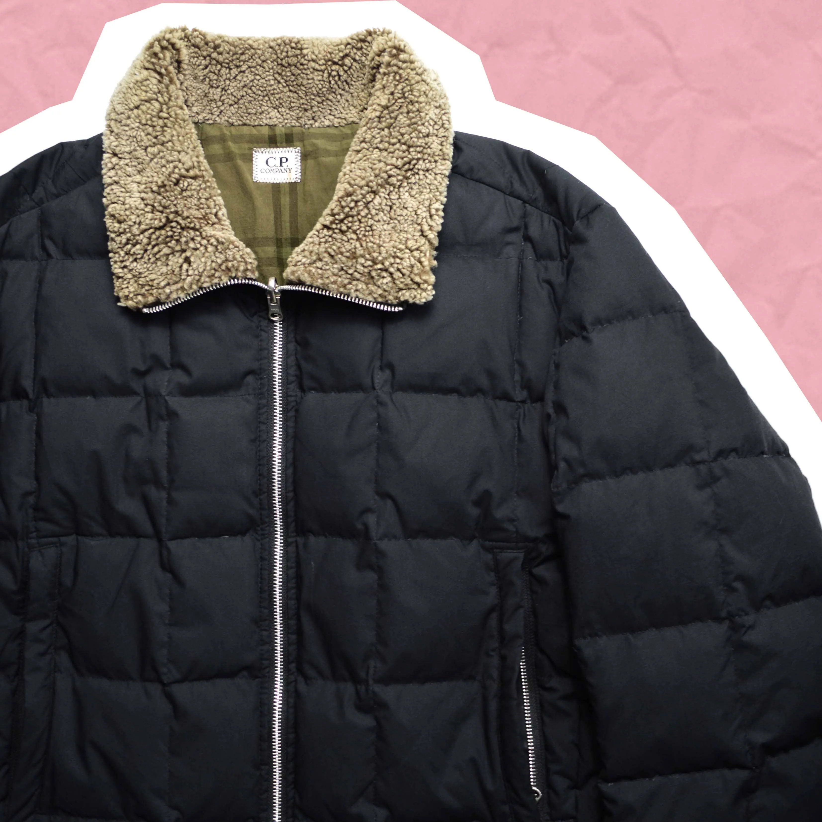 AW 2005 2in1 Brushed Washed Black Shell   Square Quilted Goose Down Puffer Liner  Jacket (M~L)