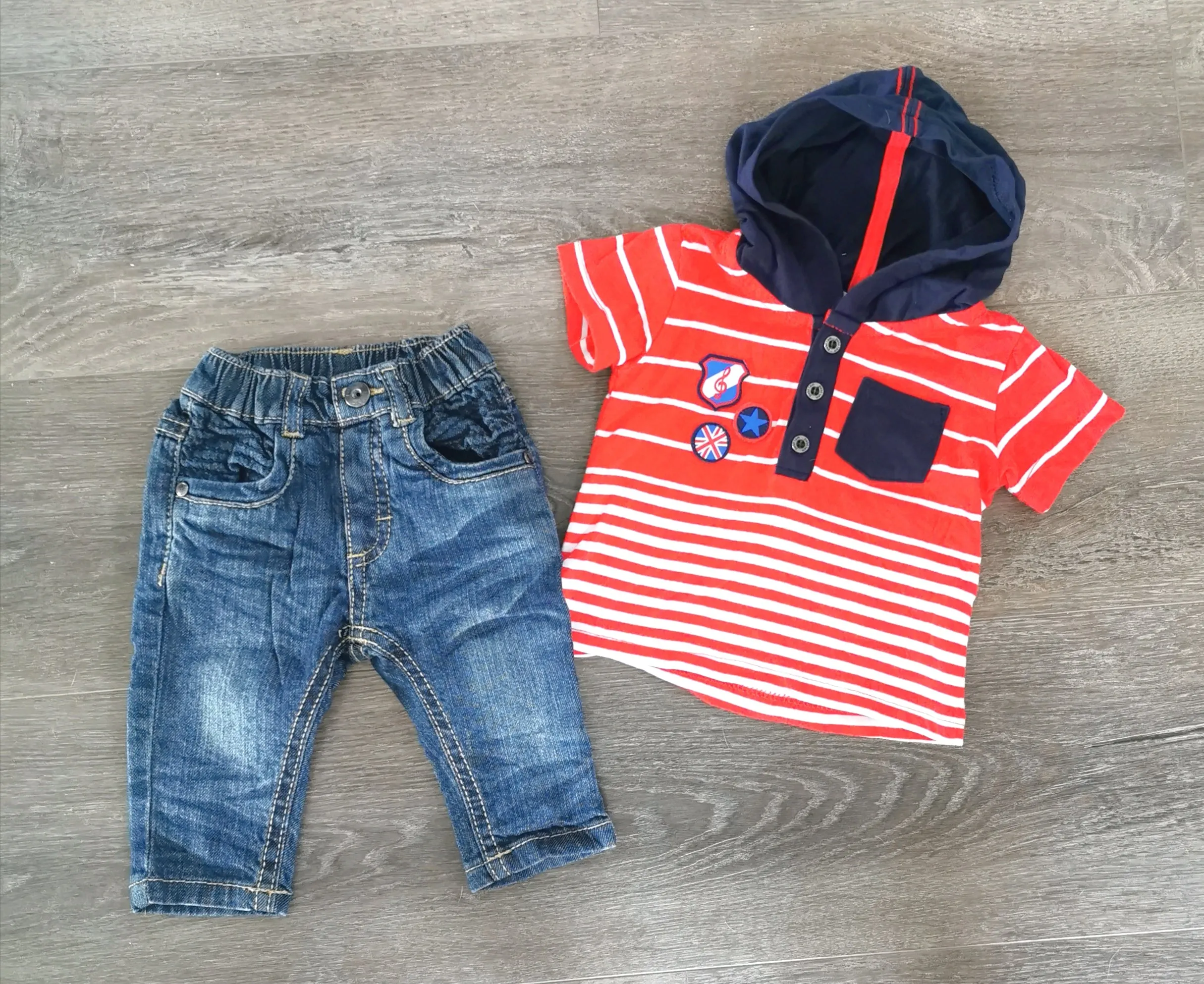 BABY BOY SIZE 3 MONTHS - PETIT LEM, 2 Piece Matching Outfit EUC B7