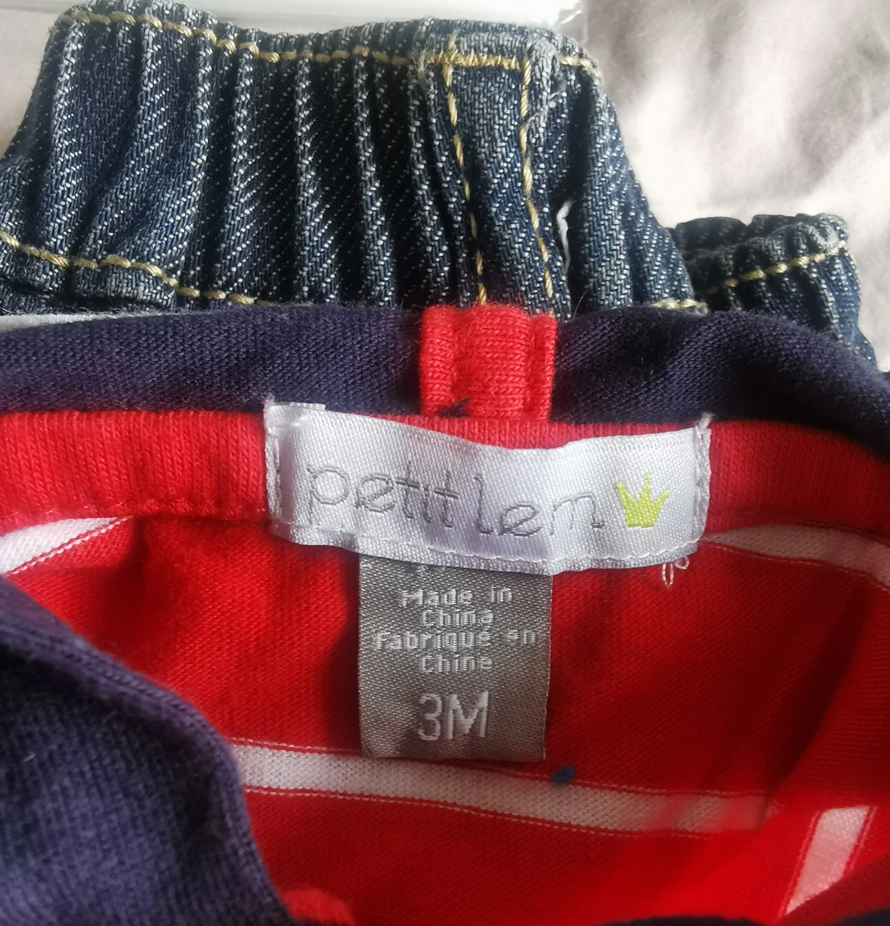 BABY BOY SIZE 3 MONTHS - PETIT LEM, 2 Piece Matching Outfit EUC B7