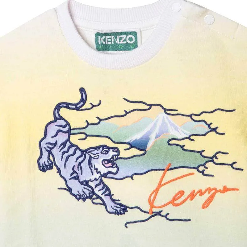 Baby Boys Yellow And Blue Logo T-Shirt