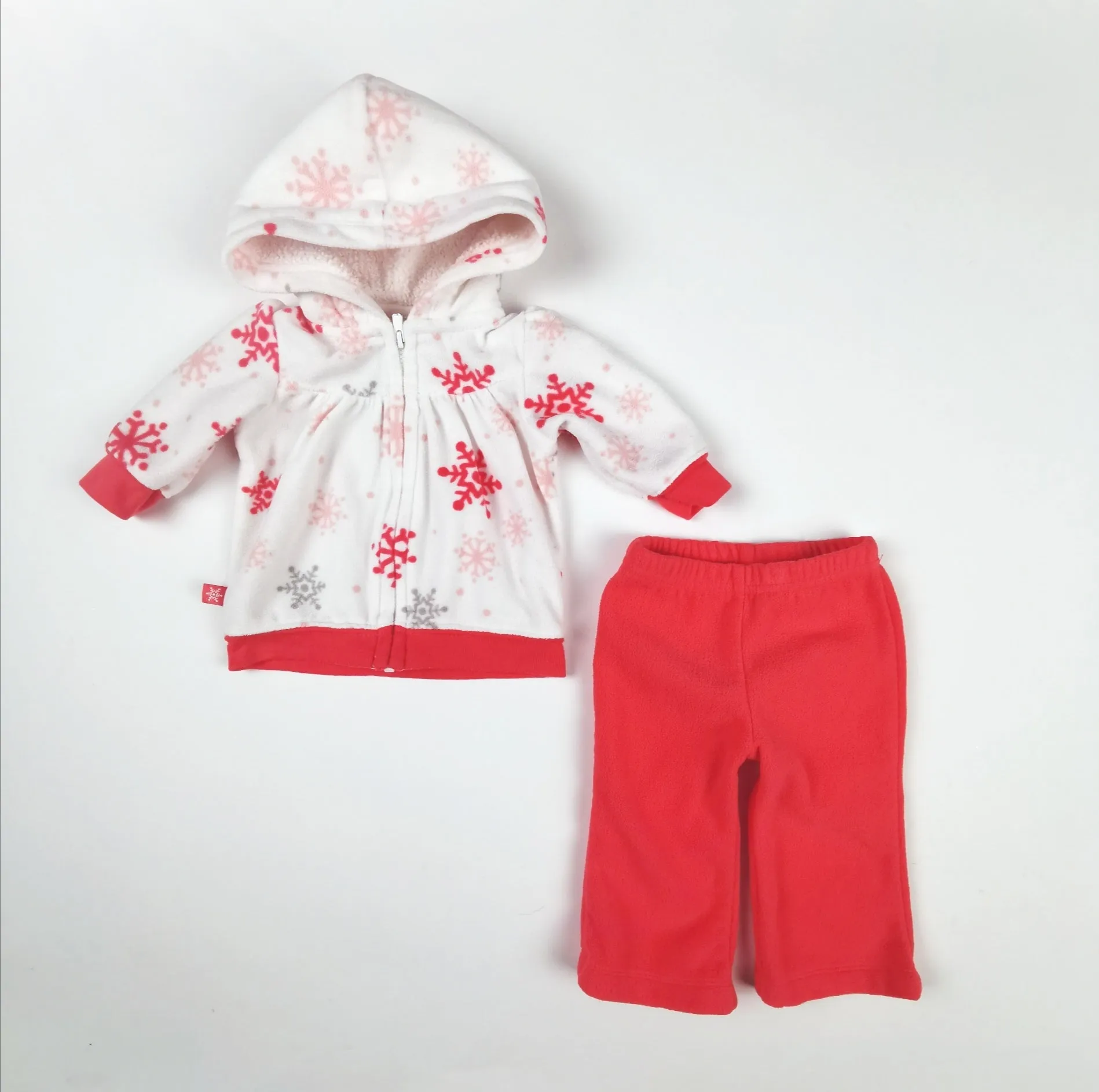 BABY GIRL SIZE 3 MONTHS - CARTER'S, 2 Piece Matching, Fleece Outfit EUC B15
