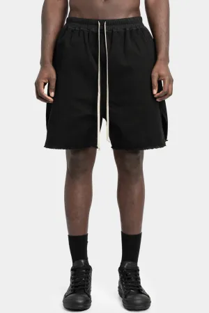 Back zip long boxer shorts, Cotton canvas