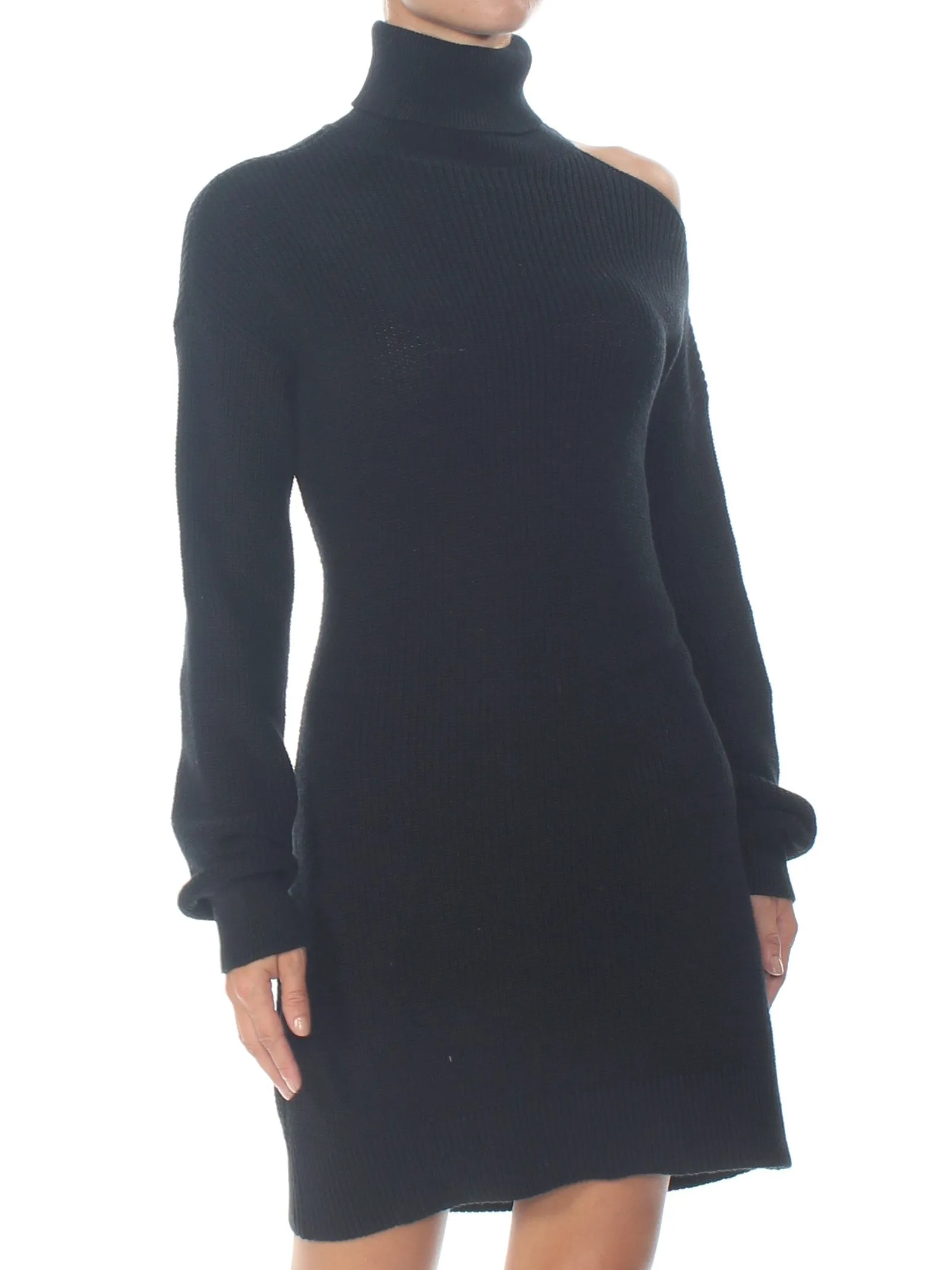 bar III | Cold-Shoulder Sweater Tunic | Deep Black
