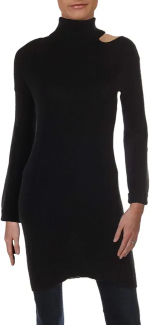 bar III | Cold-Shoulder Sweater Tunic | Deep Black