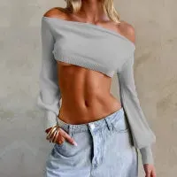 Barely Behaving Off-Shoulder Crop Top