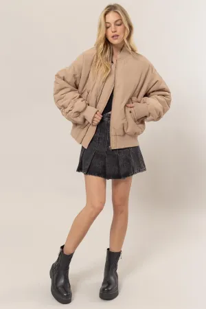 Belle- Oversized Bomber Puffer Jacket