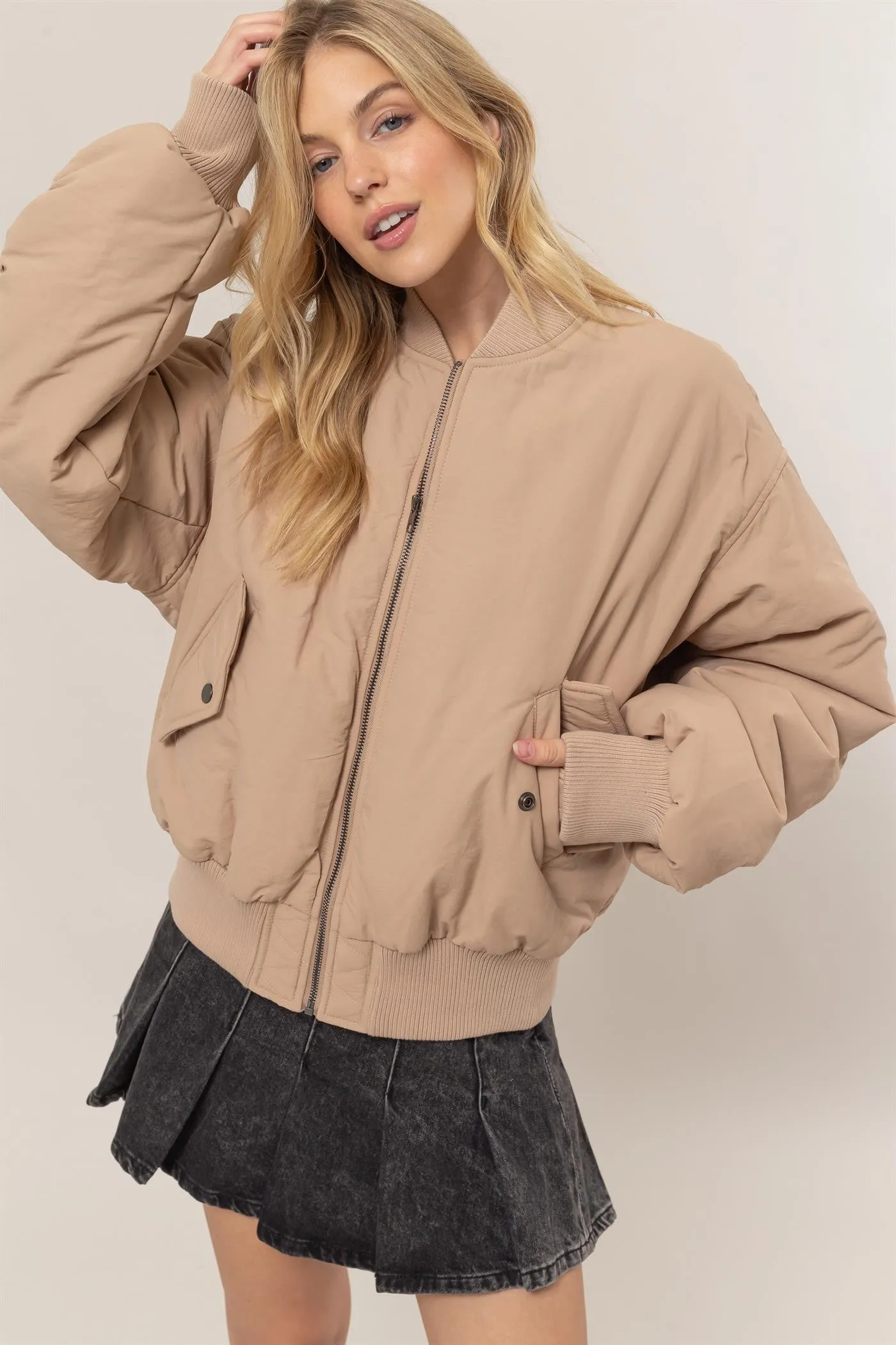 Belle- Oversized Bomber Puffer Jacket