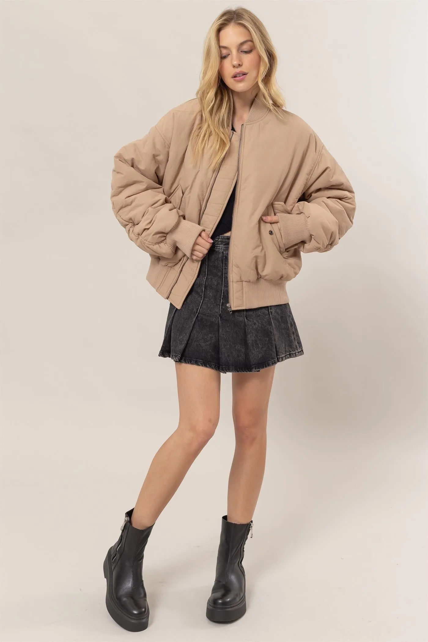 Belle- Oversized Bomber Puffer Jacket