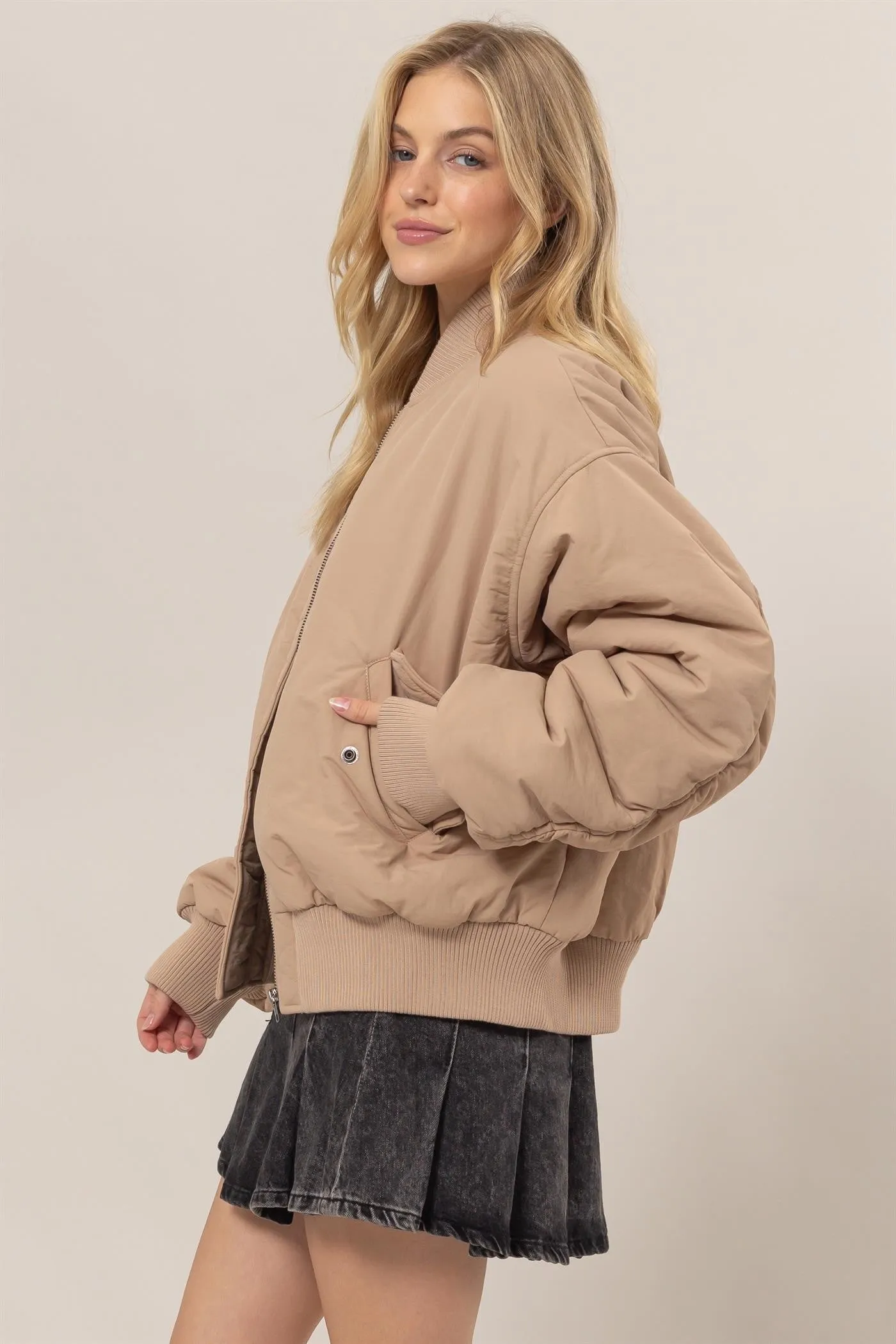 Belle- Oversized Bomber Puffer Jacket