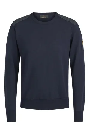 Belstaff Kerrigan Crew Neck Knitwear Washed Navy