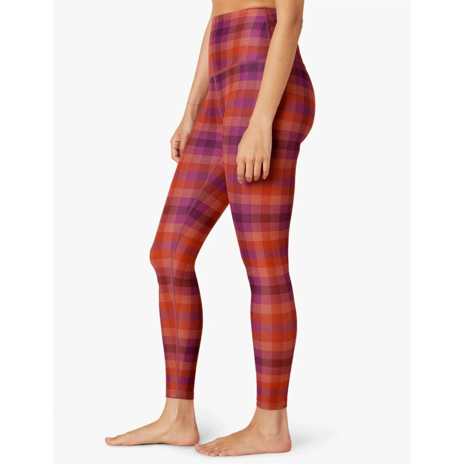 Beyond Yoga Softmark Caught In The Midi High Waisted Legging - Chai Winter Check