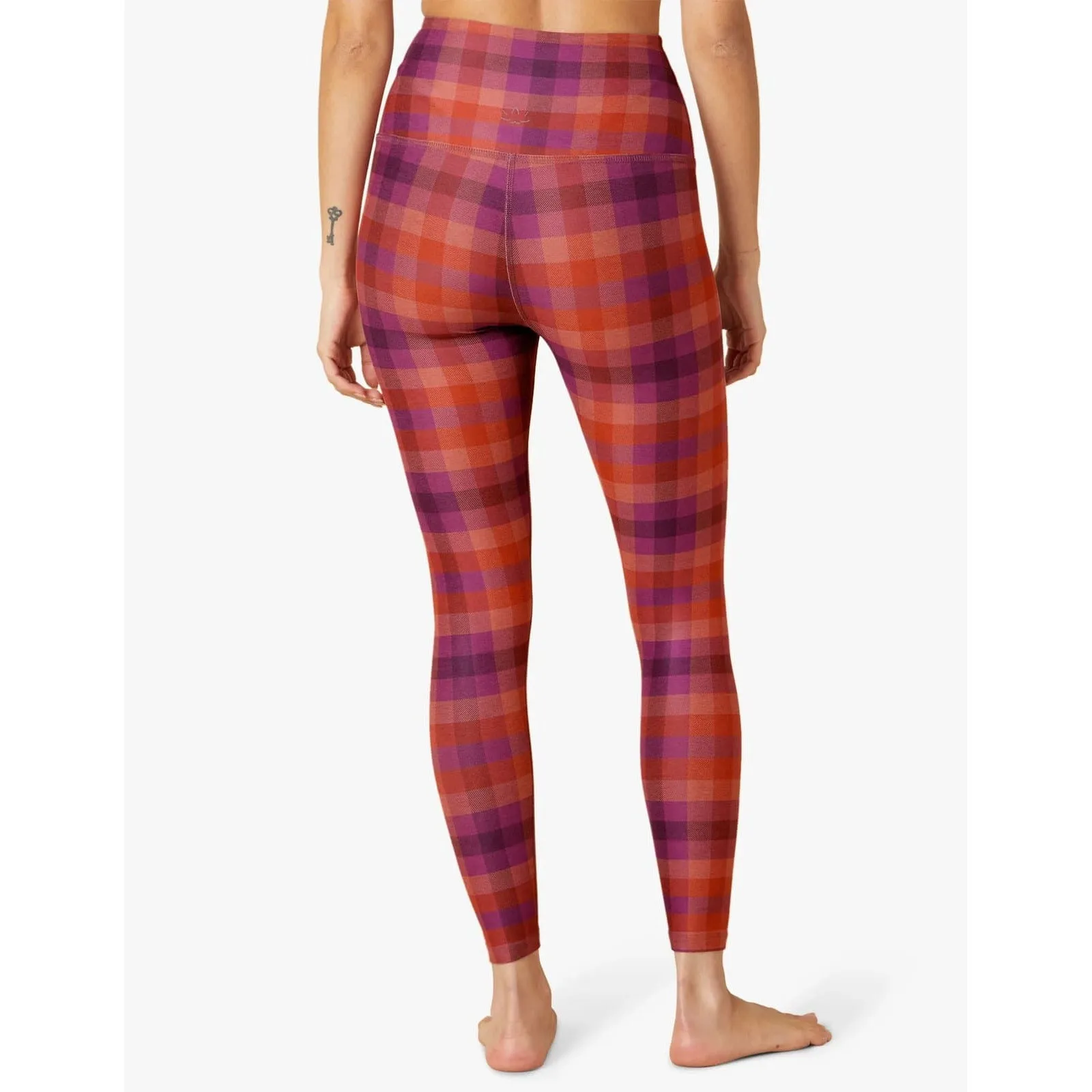 Beyond Yoga Softmark Caught In The Midi High Waisted Legging - Chai Winter Check