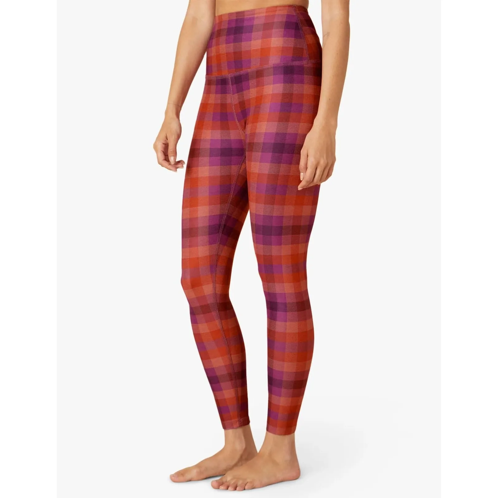 Beyond Yoga Softmark Caught In The Midi High Waisted Legging - Chai Winter Check