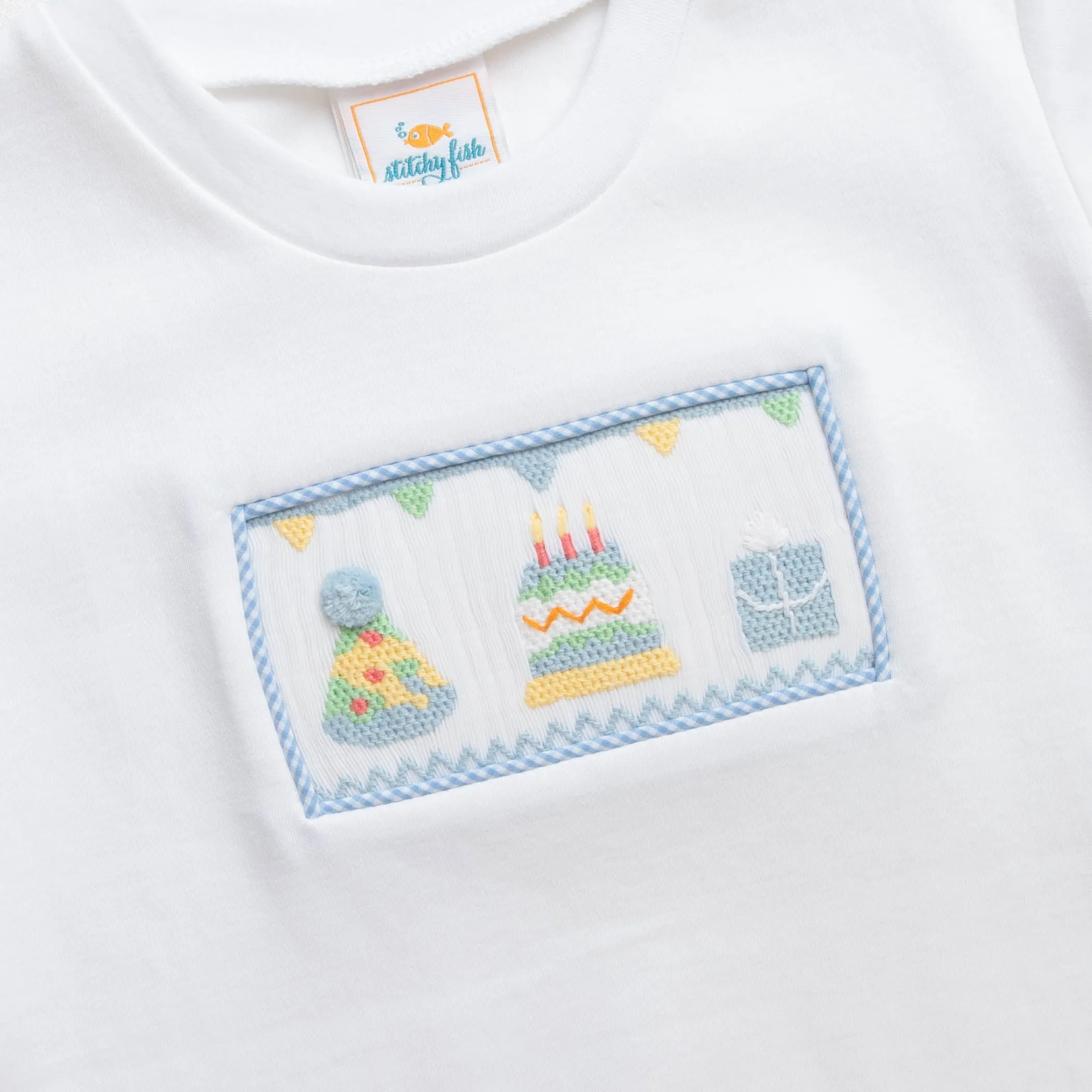 Birthday Wish Smocked Short Set, Blue