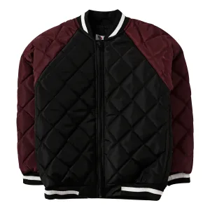 Black & Maroon Puffer Jacket