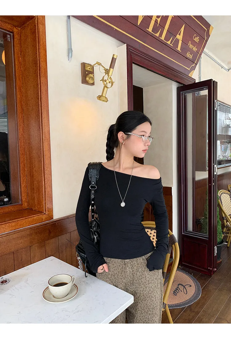 black off-shoulder top