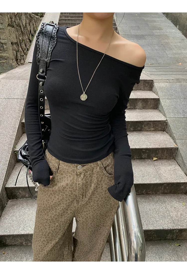 black off-shoulder top