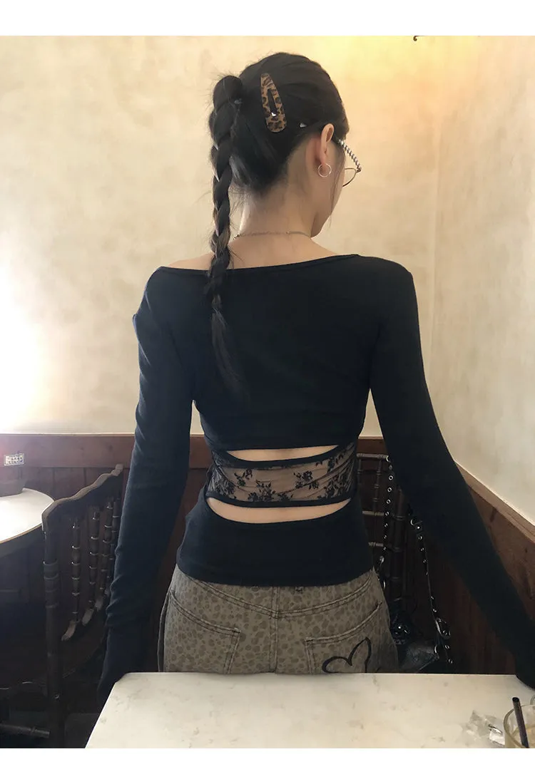 black off-shoulder top