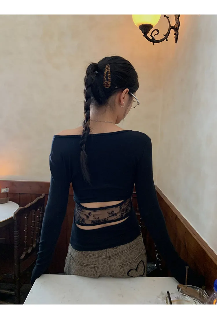 black off-shoulder top