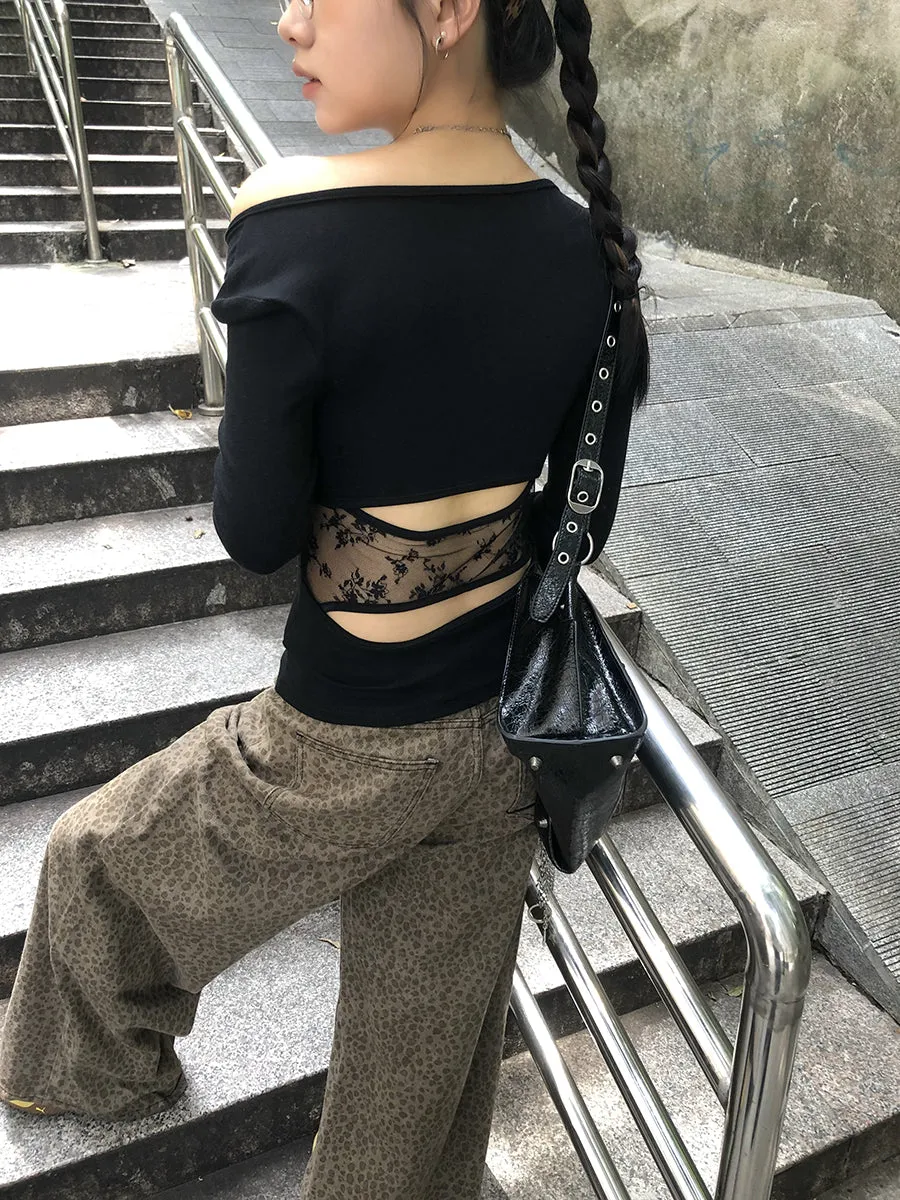 black off-shoulder top