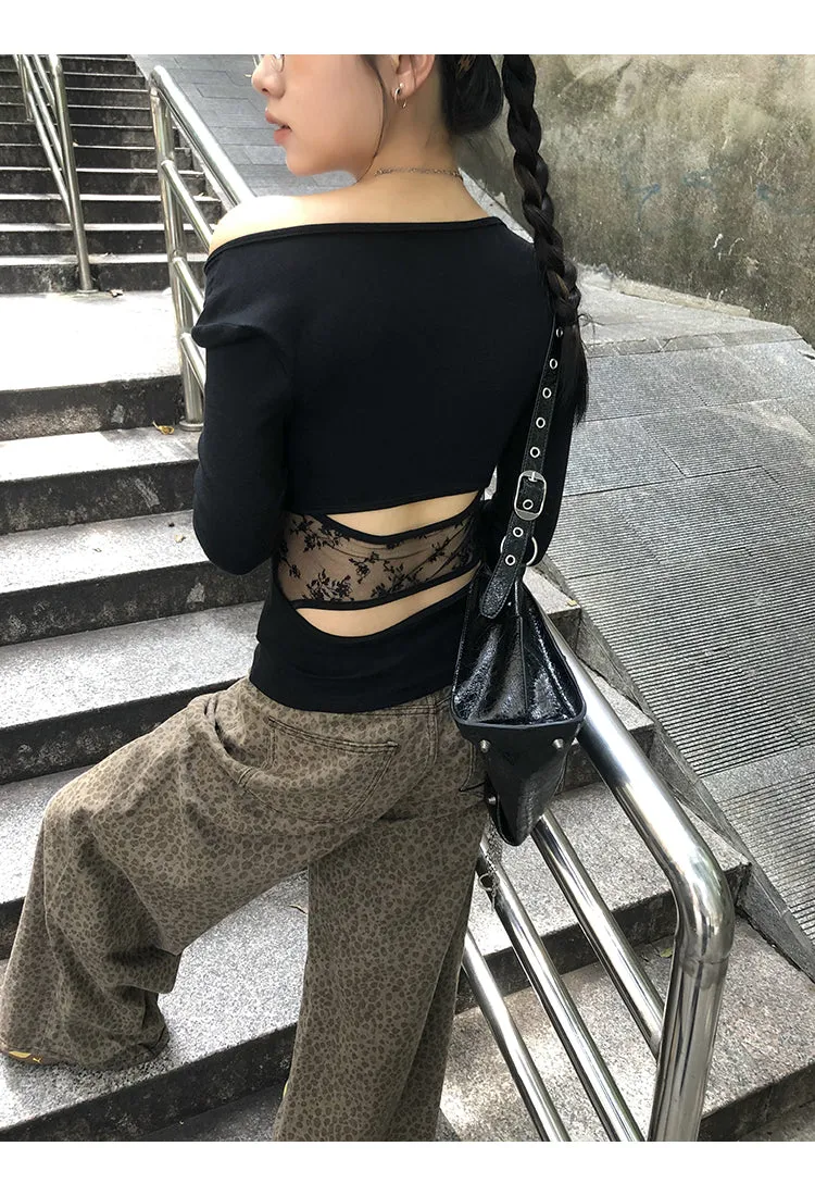 black off-shoulder top