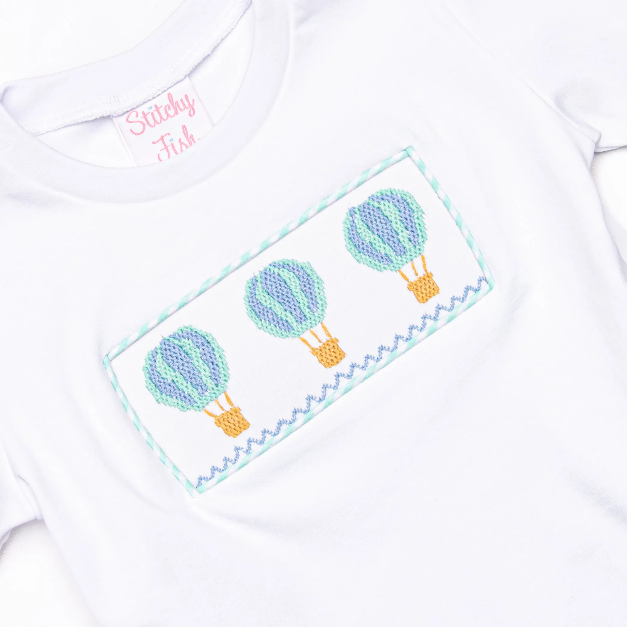 Blue Sky Balloons Smocked Short Set, Green