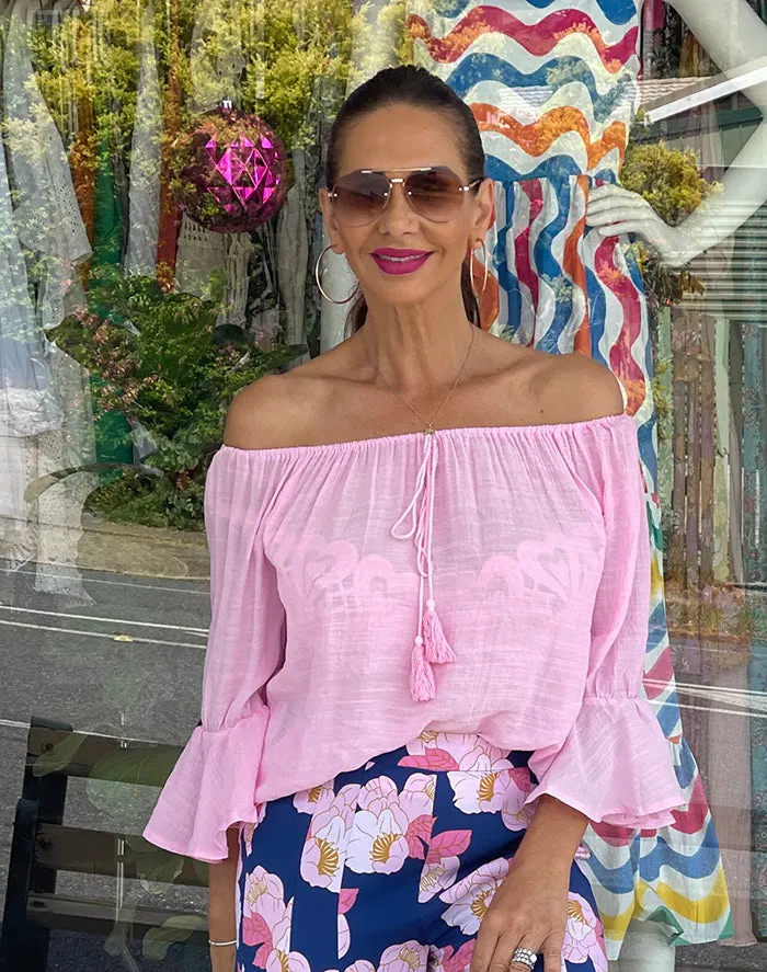 Blush Pink Off the Shoulder Top